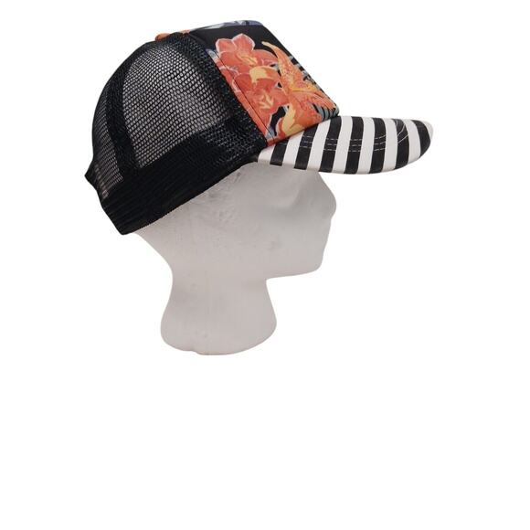 ROXY Trucker Cap Black Stripe Tropical Just Ok ULUWATU Jungle Collectible Island - Picture 3 of 7